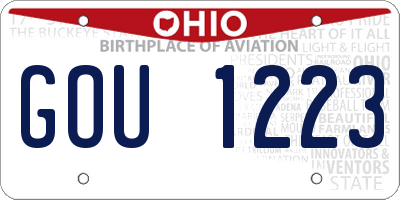 OH license plate GOU1223