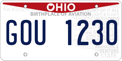 OH license plate GOU1230