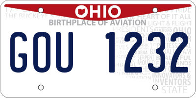 OH license plate GOU1232