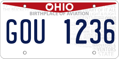 OH license plate GOU1236
