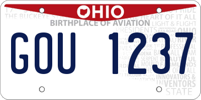 OH license plate GOU1237