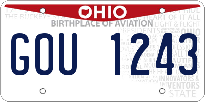 OH license plate GOU1243