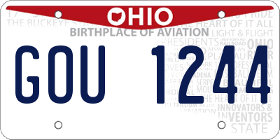 OH license plate GOU1244