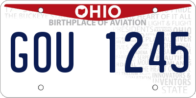 OH license plate GOU1245