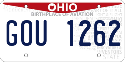 OH license plate GOU1262