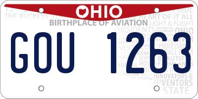 OH license plate GOU1263