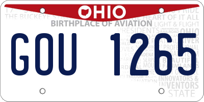 OH license plate GOU1265