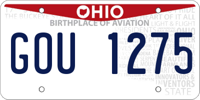 OH license plate GOU1275