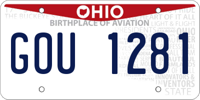 OH license plate GOU1281