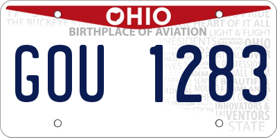 OH license plate GOU1283