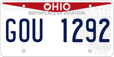 OH license plate GOU1292