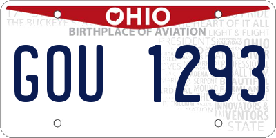 OH license plate GOU1293