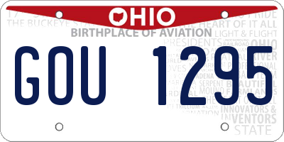 OH license plate GOU1295
