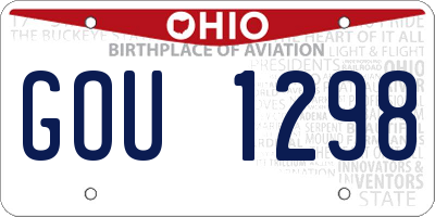 OH license plate GOU1298