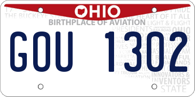 OH license plate GOU1302