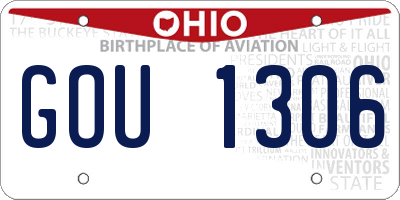 OH license plate GOU1306