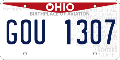 OH license plate GOU1307