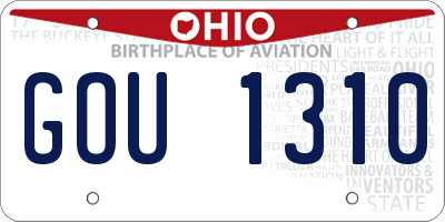 OH license plate GOU1310