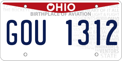 OH license plate GOU1312