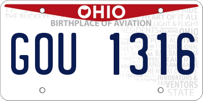 OH license plate GOU1316