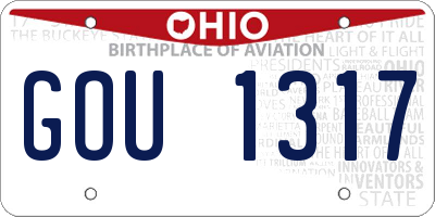 OH license plate GOU1317