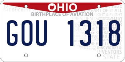 OH license plate GOU1318