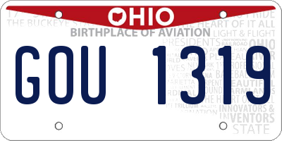OH license plate GOU1319