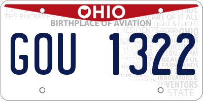 OH license plate GOU1322