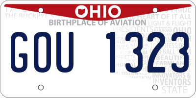 OH license plate GOU1323