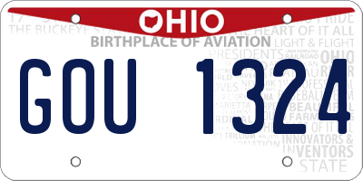 OH license plate GOU1324