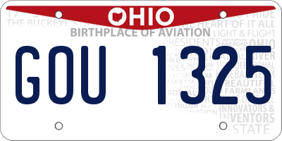 OH license plate GOU1325