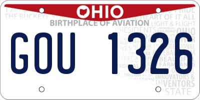 OH license plate GOU1326