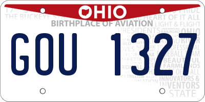 OH license plate GOU1327