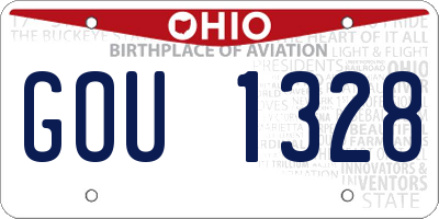 OH license plate GOU1328