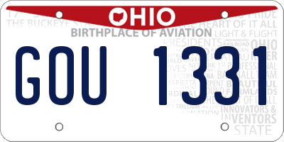 OH license plate GOU1331
