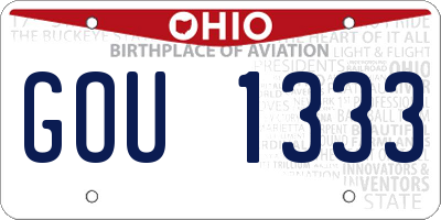 OH license plate GOU1333