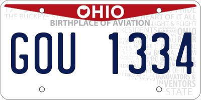 OH license plate GOU1334