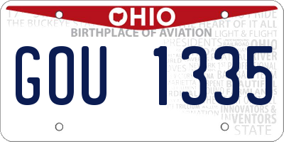 OH license plate GOU1335