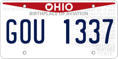 OH license plate GOU1337