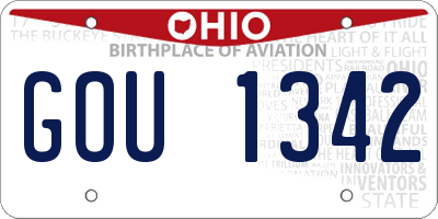 OH license plate GOU1342