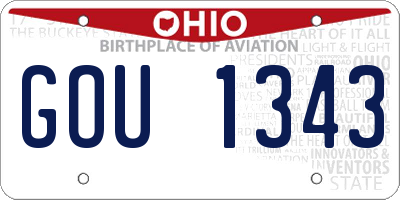 OH license plate GOU1343