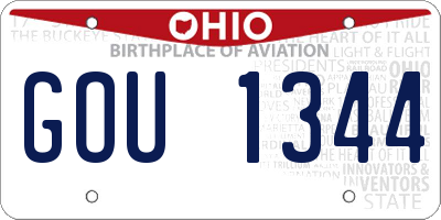 OH license plate GOU1344