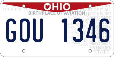 OH license plate GOU1346