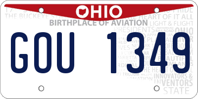 OH license plate GOU1349