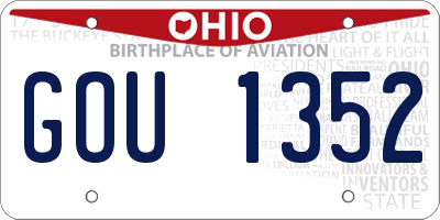 OH license plate GOU1352