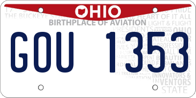 OH license plate GOU1353