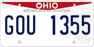 OH license plate GOU1355
