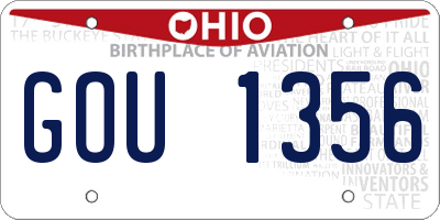 OH license plate GOU1356