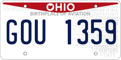 OH license plate GOU1359
