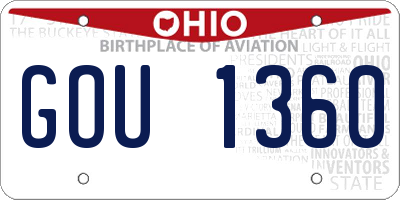 OH license plate GOU1360